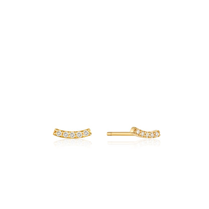 14kt Gold Magma Diamond Curve Stud Earrings