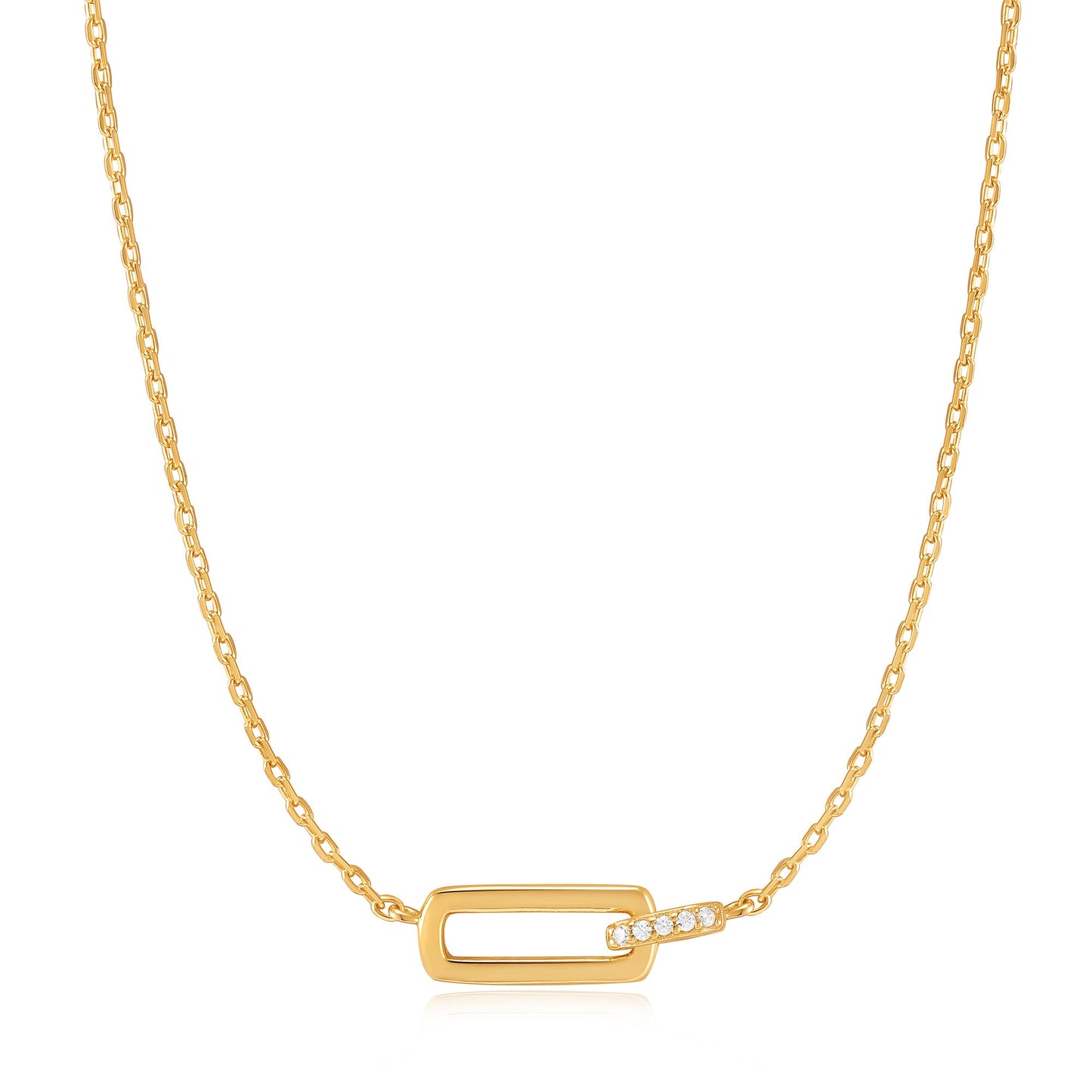 Gold glam interlock necklace