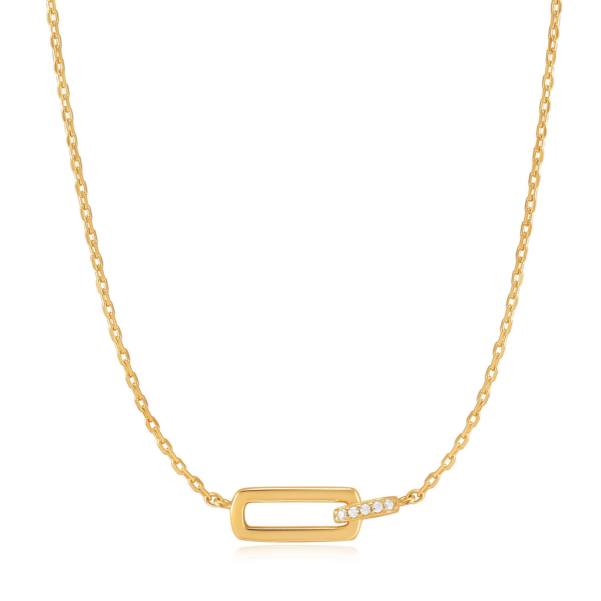 Gold glam interlock necklace