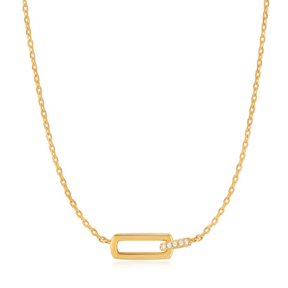 Gold glam interlock necklace