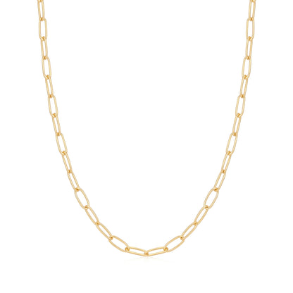 Gold Link Charm Chain Necklace