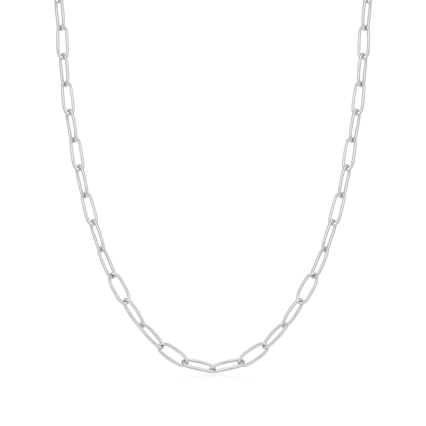 Silver Link Charm Chain Necklace