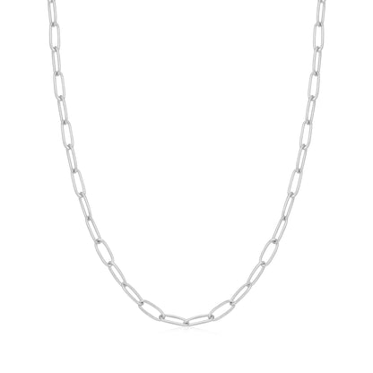 Silver Link Charm Chain Necklace