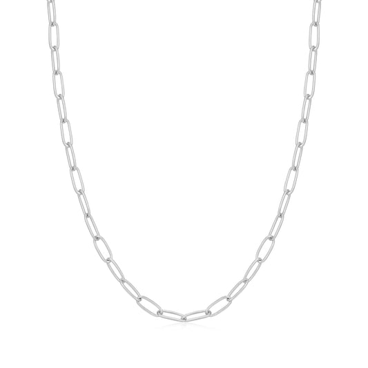 Silver Link Charm Chain Necklace