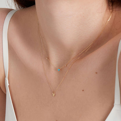 14kt Gold Heart Padlock Necklace