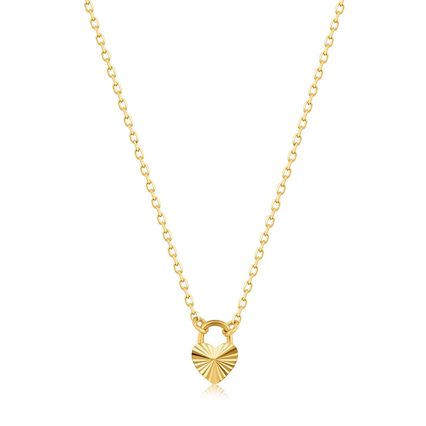 14kt Gold Heart Padlock Necklace