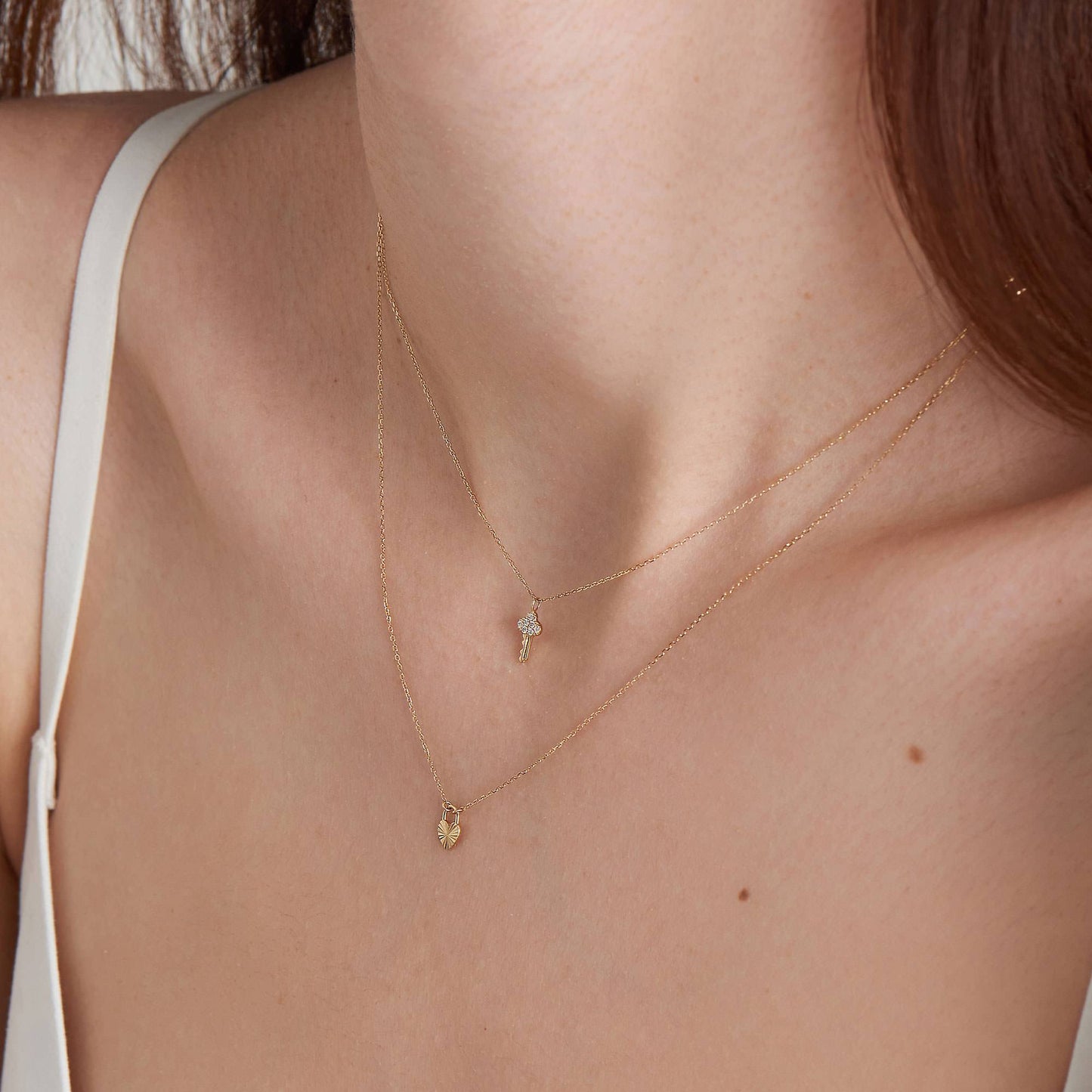 14kt Gold Heart Padlock Necklace